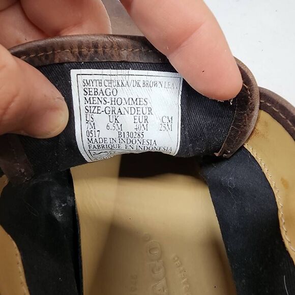 Sebago Smyth Dark Brown Leather Lace Up Reese Chukka Boots Mens Size 7M - Picture 6 of 8